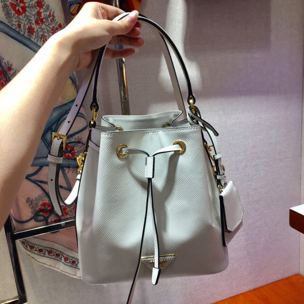Pra*a saffiano leather bucket bag