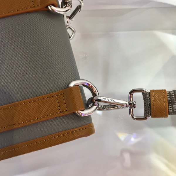 Pra*a nylon and saffiano leather smartphone case