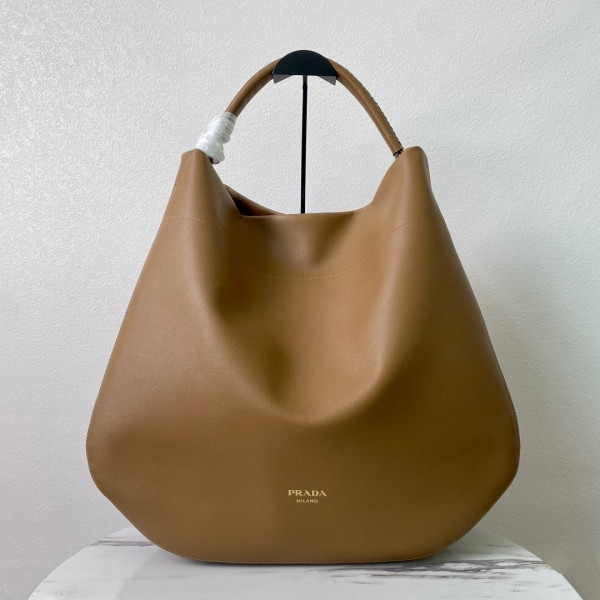 Pra*a large leather shoulder bag